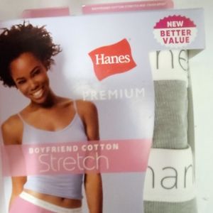 Hanes Premium Boyfriend Cotton Stretch Mid-Thigh 4 pairs extra large grey color